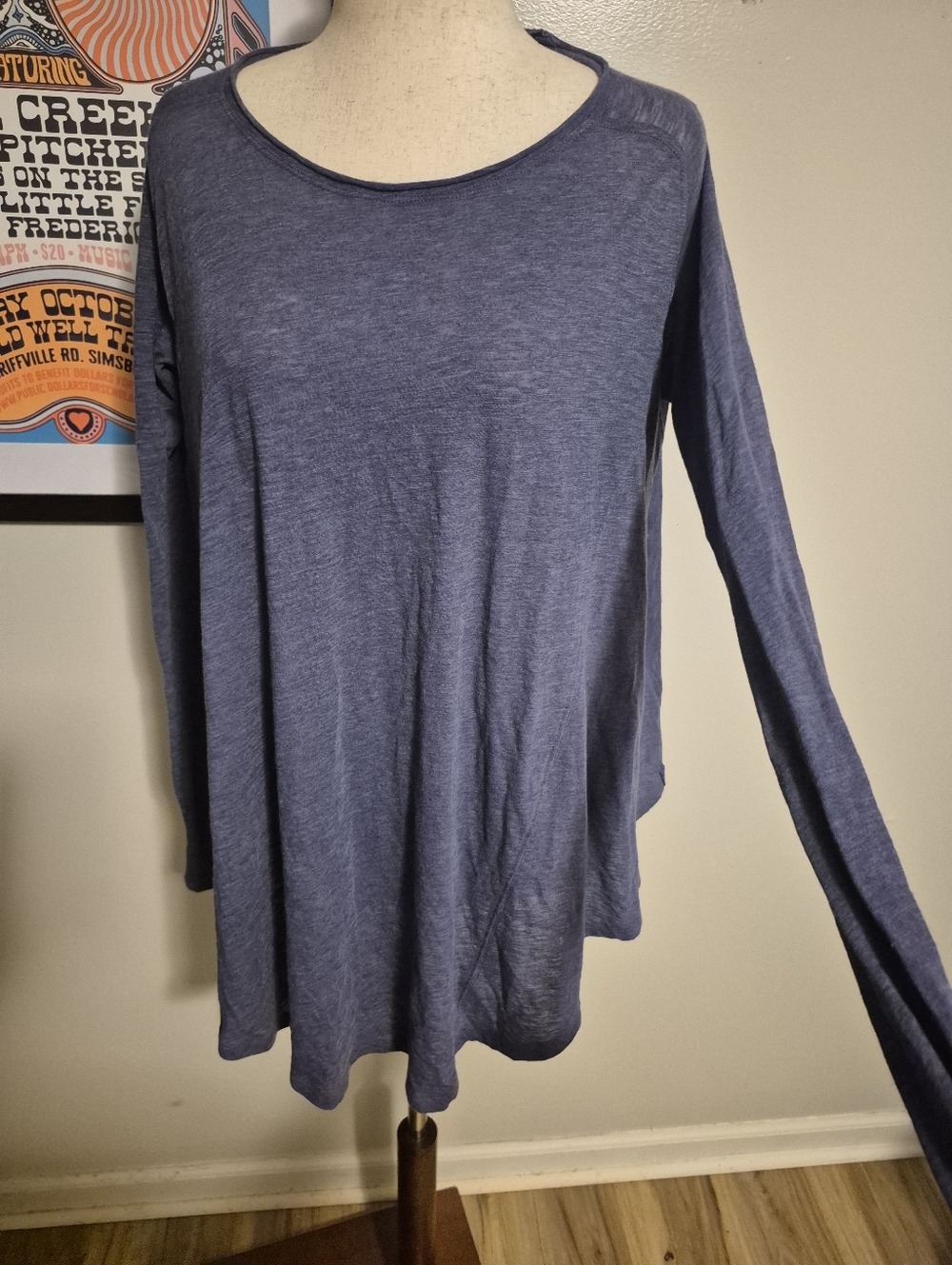 We The Free Periwinkle Purple Blue Long Sleeve Top Small Oversized Swingy Light